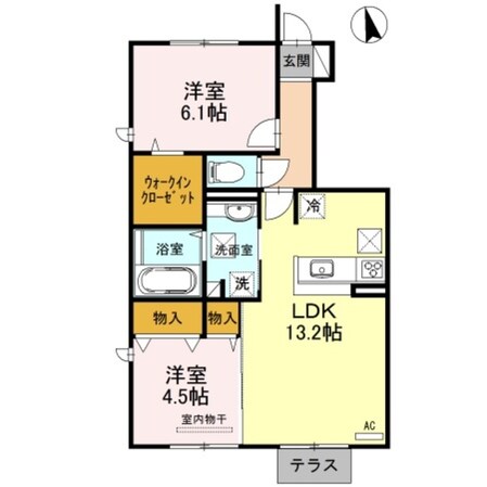 アルブル　Ａ棟の物件間取画像